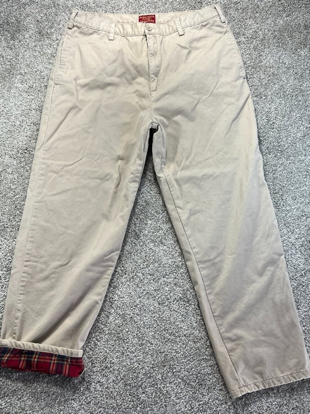 Vintage Moose Creek Flannel Lined Khaki Pants Work Crew 38x32